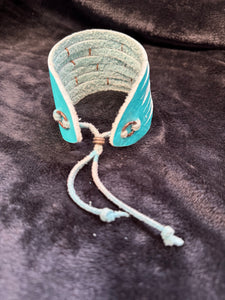 Sasha Genuine Leather Shredded Cuffs