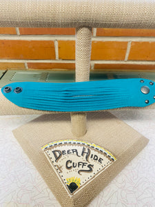 Turquoise Genuine Leather Shredded Cuffs