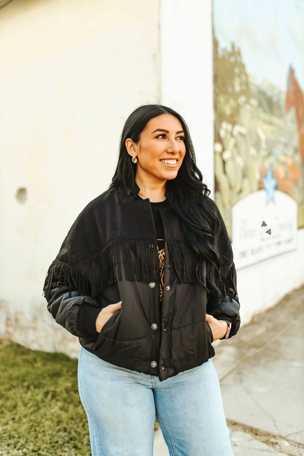 Y'all Fly Black Puffer Jacket