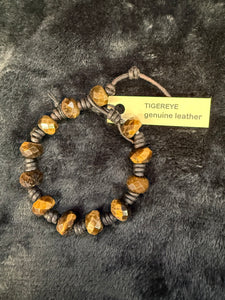 Knotted Leather & Gemstone Bracelets