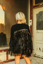 Load image into Gallery viewer, Fringe Finatic Tuxedo Black Cardigan

