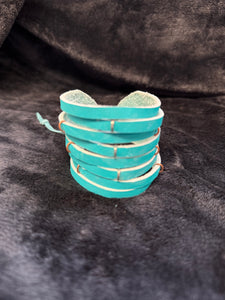 Sasha Genuine Leather Shredded Cuffs