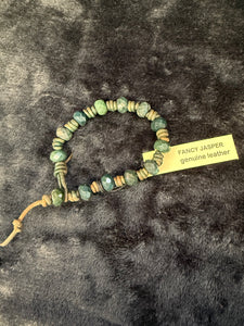 Knotted Leather & Gemstone Bracelets