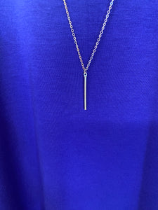 Bar Boho Necklace with Silver Chain