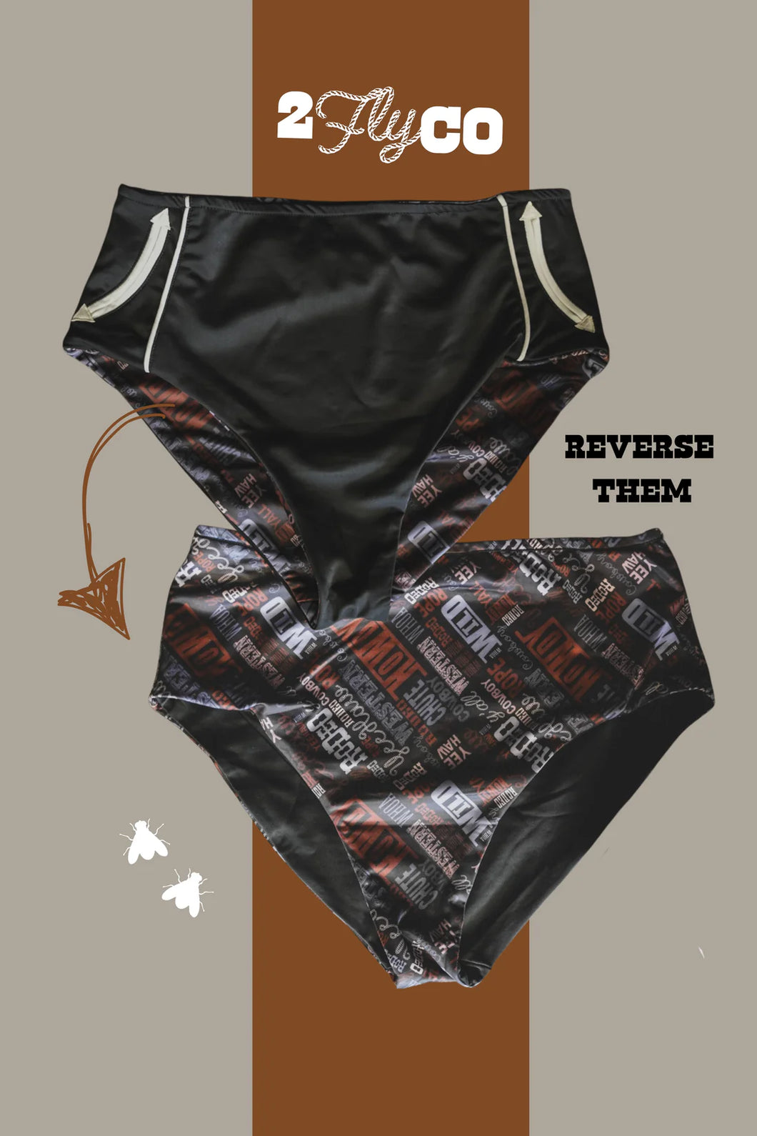 Retro Western Reversible Swimsuit Bottoms