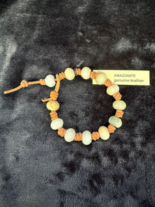 Knotted Leather & Gemstone Bracelets