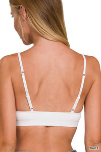 White Seamless V Front Bra
