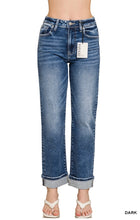 Load image into Gallery viewer, Zenana Dark Wash Straight Cut Jeans
