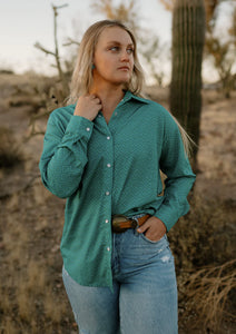 Kingman Turquoise Pearl Snap Top