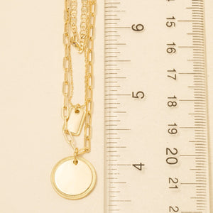 Layered Gold Pendant Necklace Set