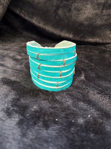 Sasha Genuine Leather Shredded Cuffs