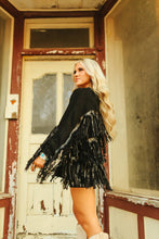 Load image into Gallery viewer, Fringe Finatic Tuxedo Black Cardigan
