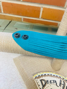 Turquoise Genuine Leather Shredded Cuffs