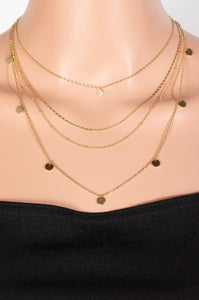 Layered Gold Charm Necklace Set