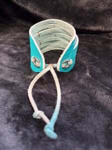Sasha Genuine Leather Shredded Cuffs