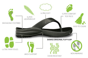 DAWGS Women's White Flip Flops