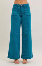 Load image into Gallery viewer, Judy Blue Wide Leg Teal Jeans
