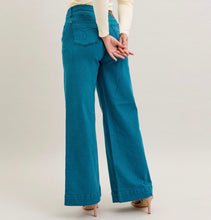 Load image into Gallery viewer, Judy Blue Wide Leg Teal Jeans
