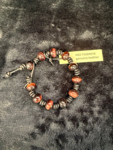 Knotted Leather & Gemstone Bracelets