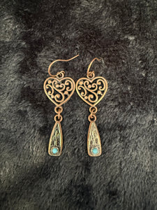 Camille Heart & Cactus Earrings