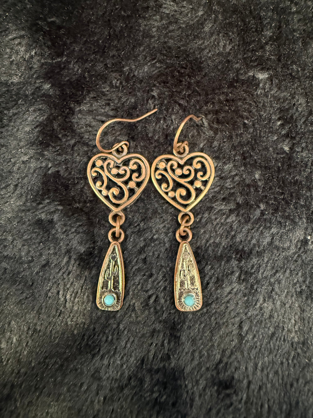 Camille Heart & Cactus Earrings