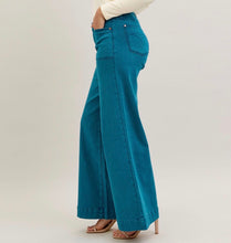Load image into Gallery viewer, Judy Blue Wide Leg Teal Jeans
