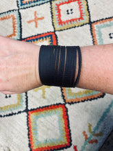 Load image into Gallery viewer, Dark Brown Genuine Leather Shredded Cuffs
