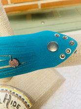 Load image into Gallery viewer, Turquoise Genuine Leather Shredded Cuffs
