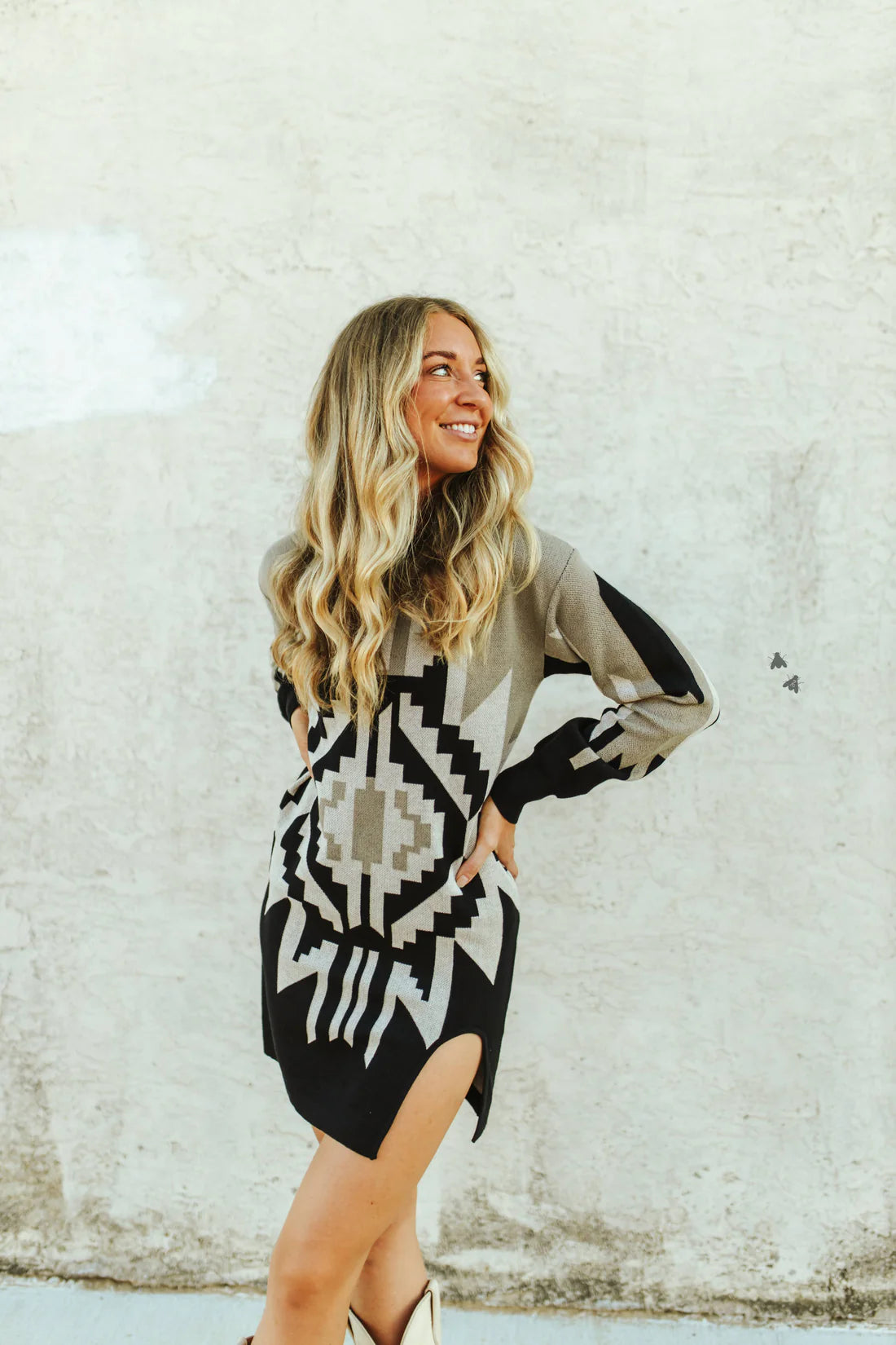 aztec black and white dress Aztec Black and White Kimono – Goujee Boutique main image 0