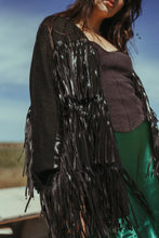 Load image into Gallery viewer, Fringe Finatic Tuxedo Black Cardigan
