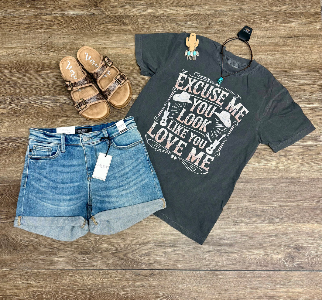 Look Like You Love Me Grey Graphic Tee