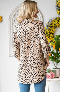 Twilight Khaki Cheetah Print Top