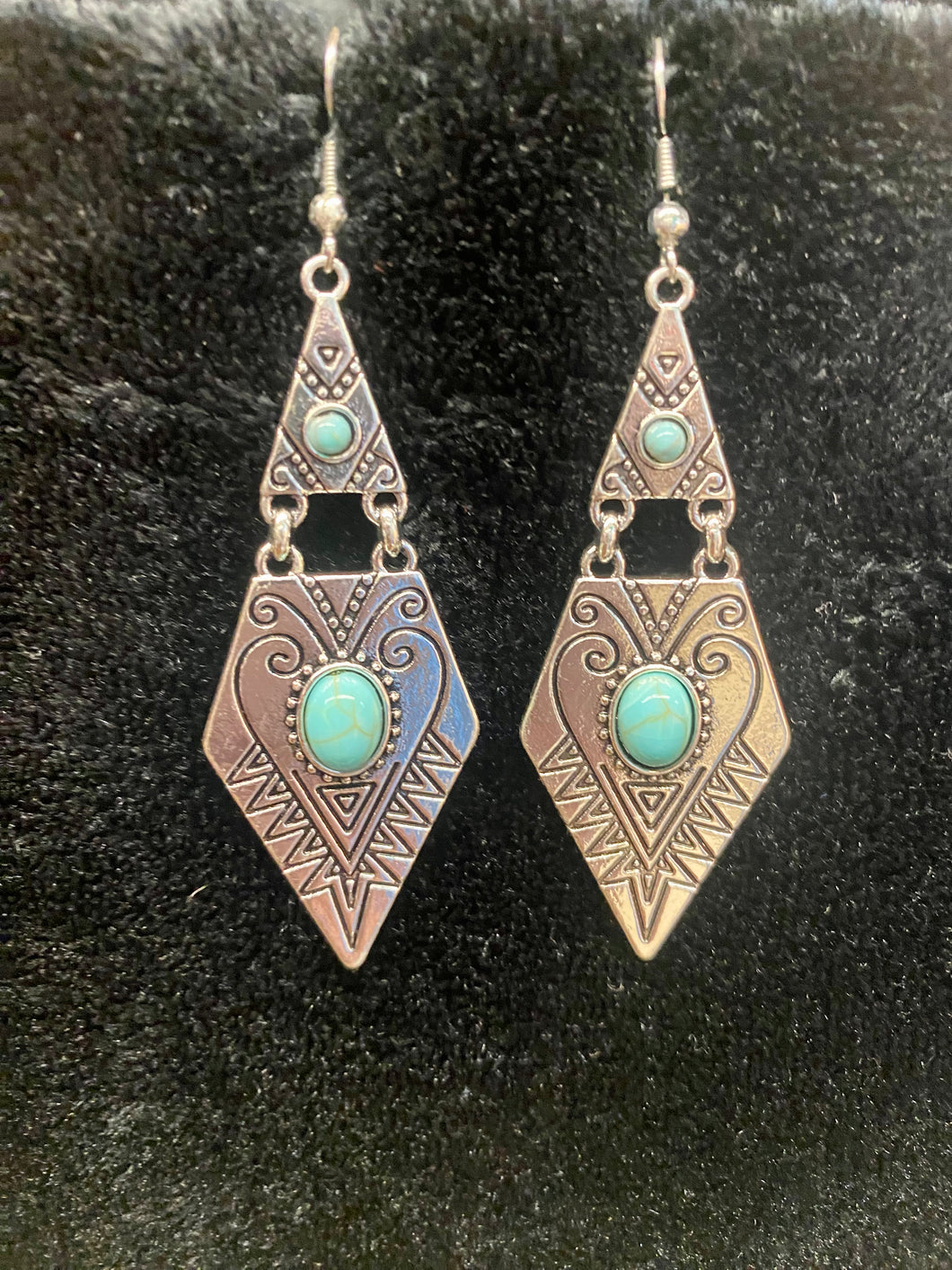 Beth Turquoise Silver Earrings
