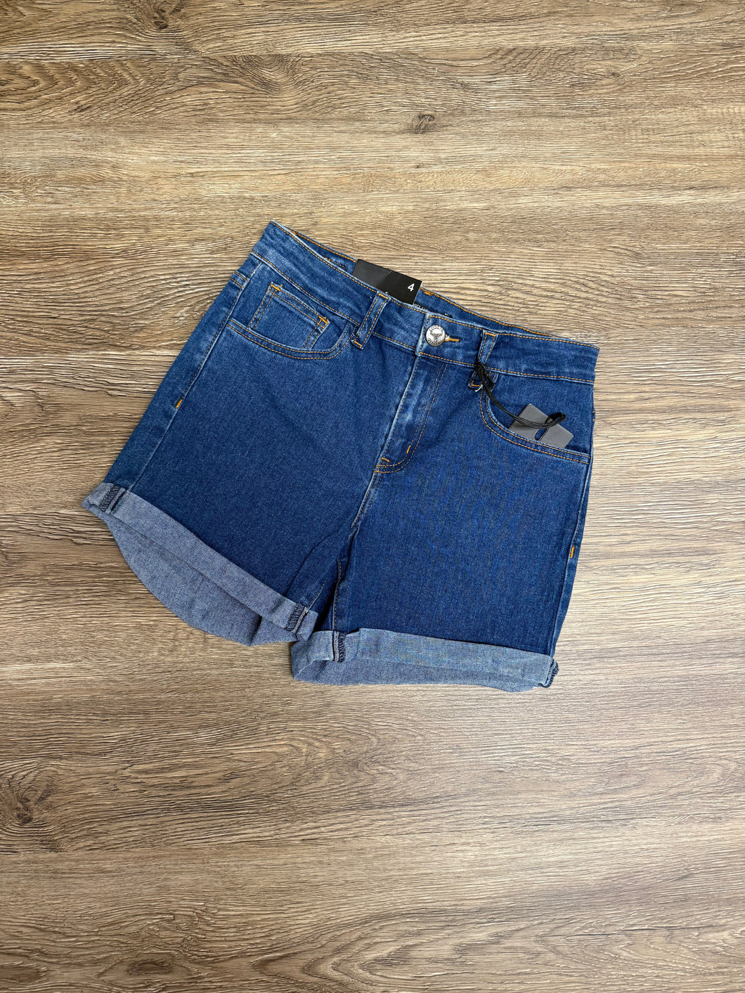 Lucky & Blessed Dark Wash Jean Shorts