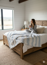 Load image into Gallery viewer, Rose Cuddles Blue Minky Blanket
