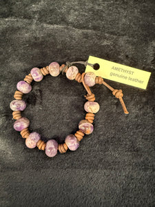 Knotted Leather & Gemstone Bracelets