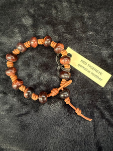 Knotted Leather & Gemstone Bracelets