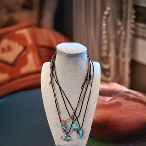 Gemma Stone & Leather Necklace