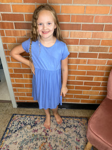 Kids Blue Short Sleeve Dress