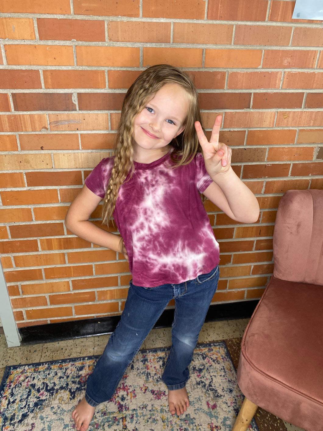 Kids Pink Tie Dye Tee