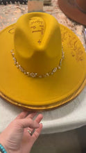 Load and play video in Gallery viewer, Bohemian Daisy Custom Burned Hat
