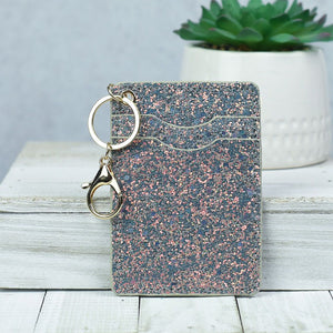Glitter ID and Card Holder Keychain - Ella’s Arrow