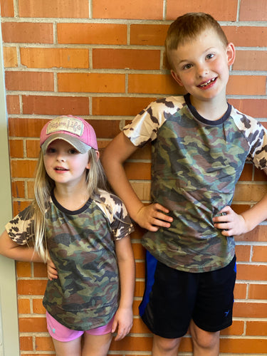 Kids Camo Cow Print Tee - Ella’s Arrow