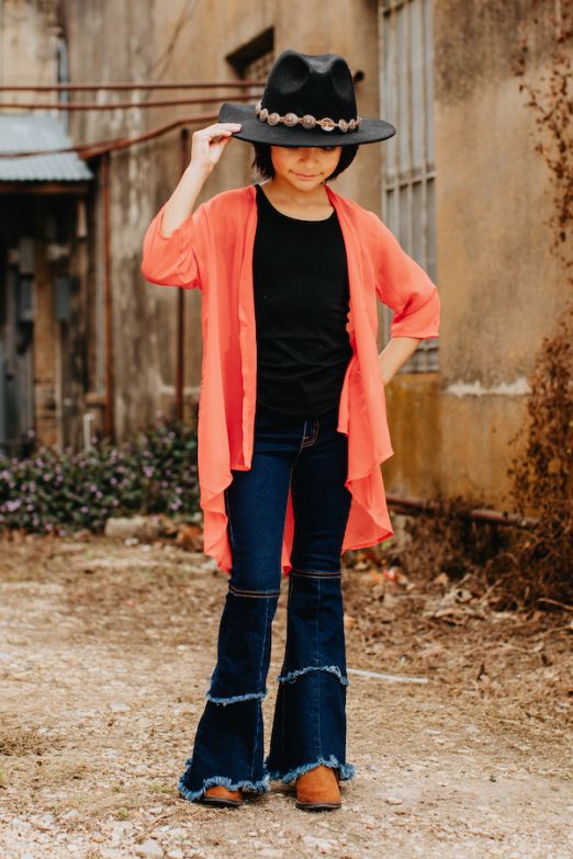Kids Sheer Coral Kimono - Ella’s Arrow