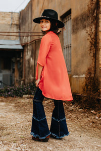 Kids Sheer Coral Kimono - Ella’s Arrow