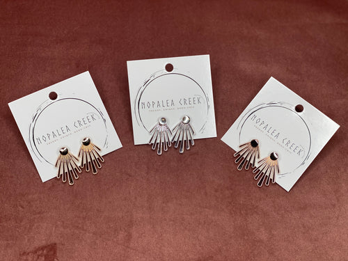 Fan Stud Ear Jacket Earrings - Ella’s Arrow