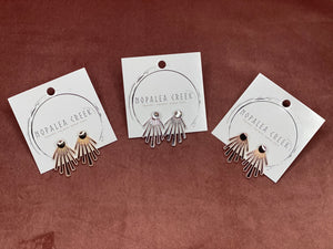 Fan Stud Ear Jacket Earrings - Ella’s Arrow