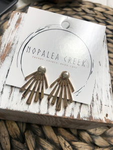 Fan Stud Ear Jacket Earrings - Ella’s Arrow