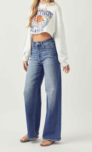 Risen Brand Dark Wash Wide Leg Jeans - Ella’s Arrow