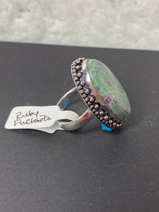 Ruby Fuchsite Oval Ring - Ella’s Arrow